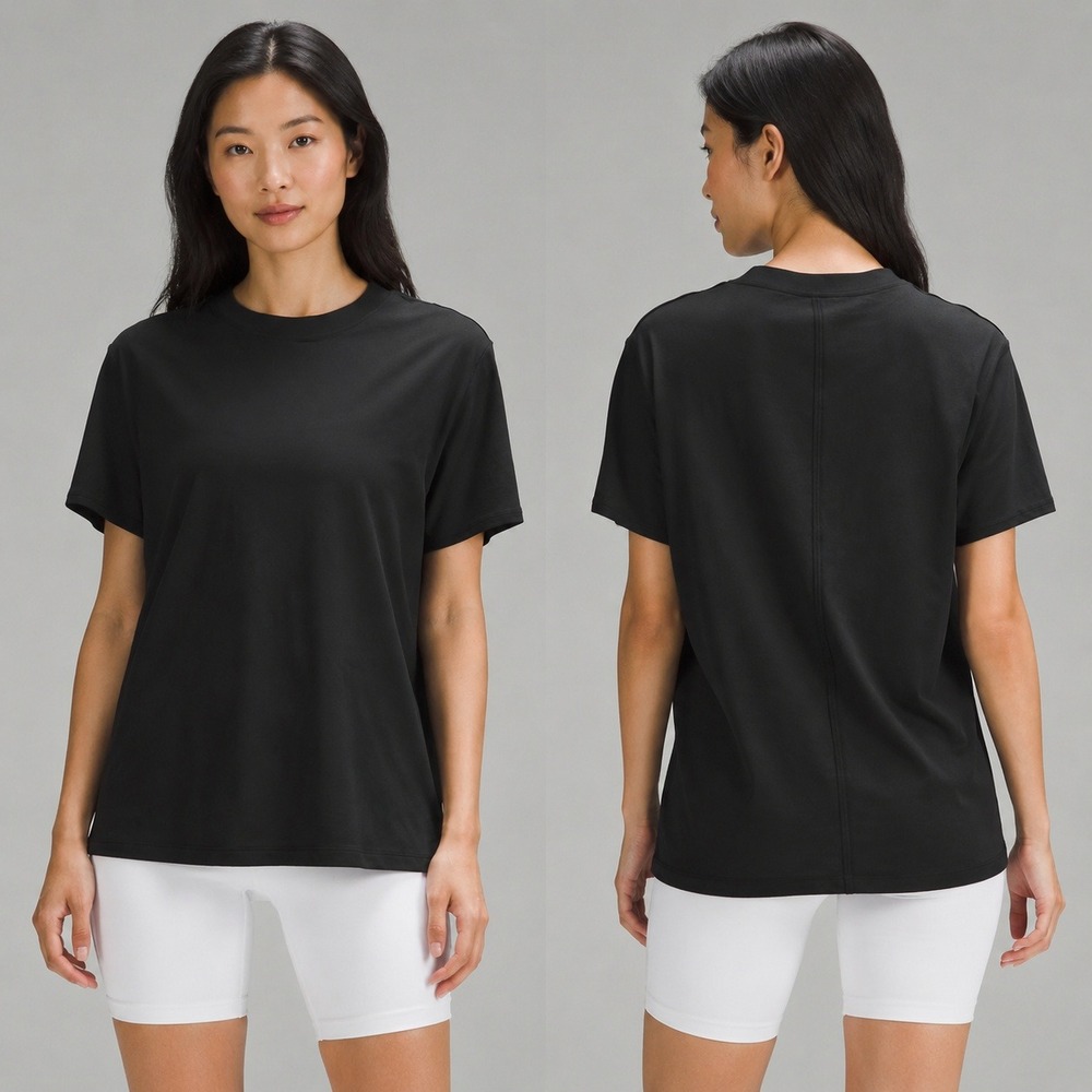Lululemon All Yours Tee Vitasea Black Size 4 Short Sleeve T-Shirt Loose Fit